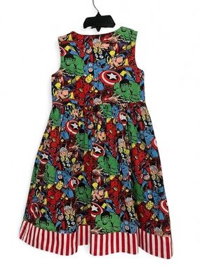 Girls Marvel Superhero Print Casual Dress - Multicolor